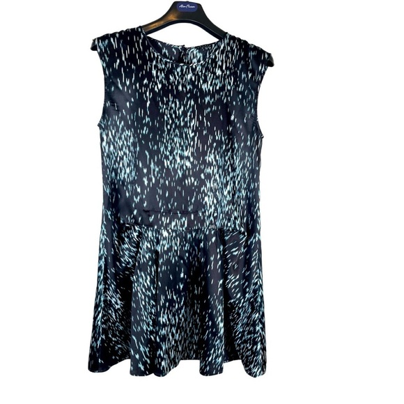 Theory Rikina Flame Silk Chiffon  Sleeveless Drape Shift Dress Womens Sz 8 - Picture 1 of 14